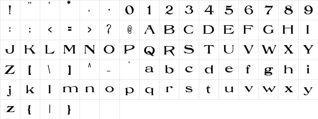 Durendal!" Regular  glyph index
