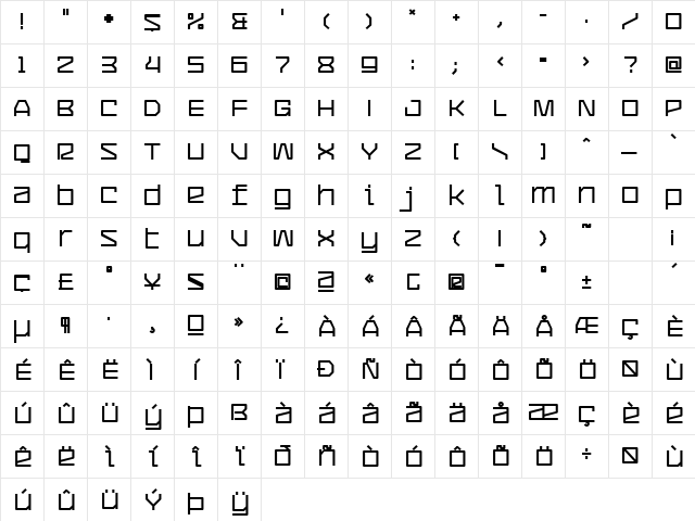 CommunityService ExtraBold  glyph index