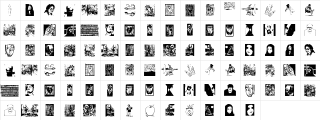 VirtualWoodcuts Regular  glyph index