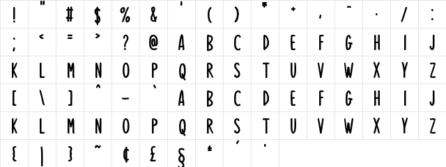 Journey Planner Regular  glyph index