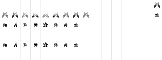 MegaMan .Villanz  glyph index