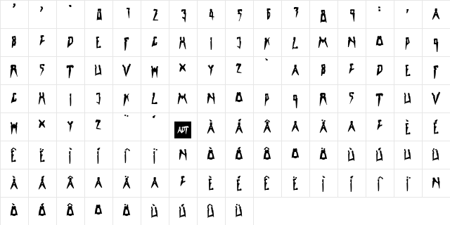 LaEdith Medium  glyph index