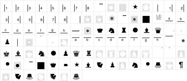 DiagramTTBlindwhite Regular  glyph index