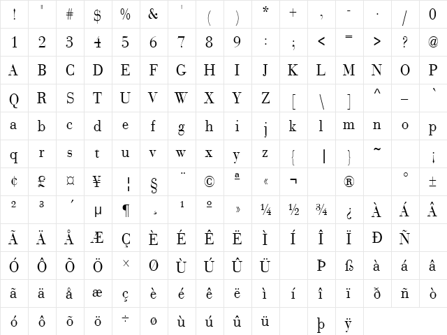 Any Color 7 Regular  glyph index