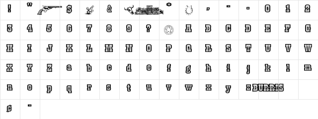Burris Regular  glyph index