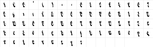 FlashbackCondensed Regular  glyph index