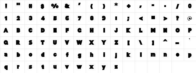 Black Blocks Regular  glyph index