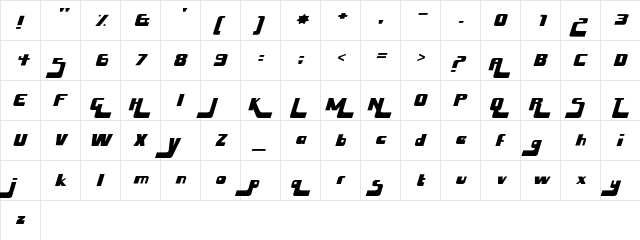 HuskyStash Regular  glyph index