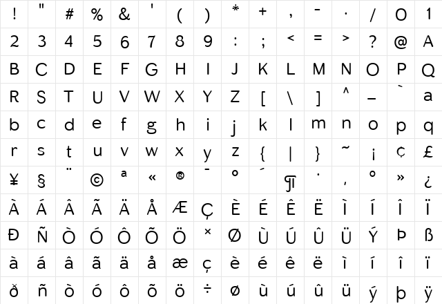 Skirt Light  glyph index