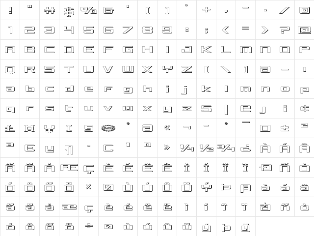 Concielian Break 3D Regular  glyph index