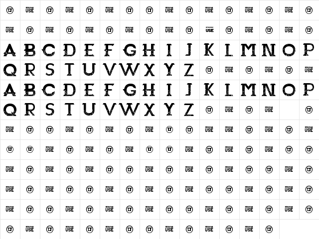 Redemption Regular  glyph index