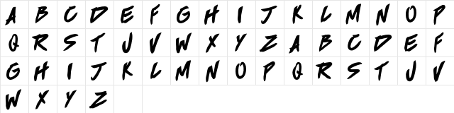 BROKEN HOME Regular  glyph index