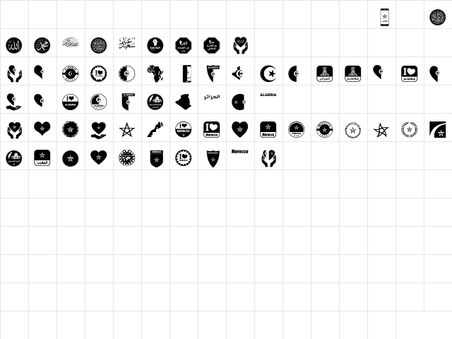 color Morocco Algeria Regular  glyph index