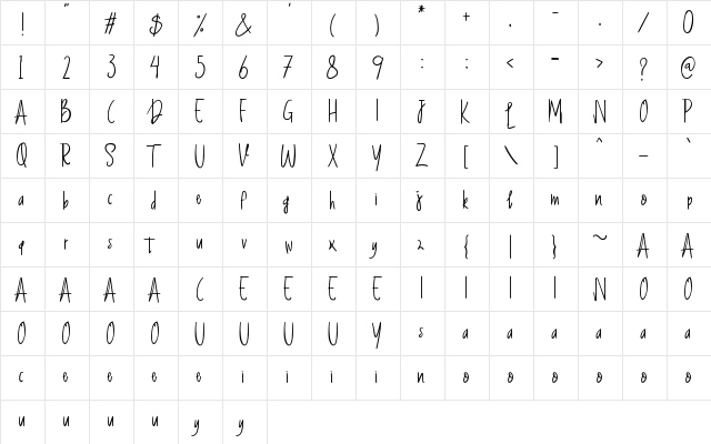 Basfar Regular  glyph index