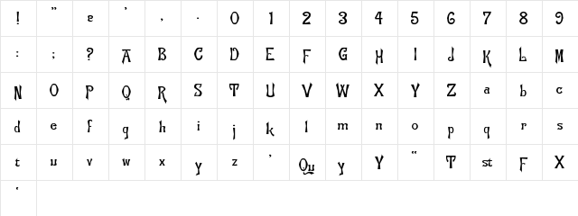 Flemish Regular  glyph index