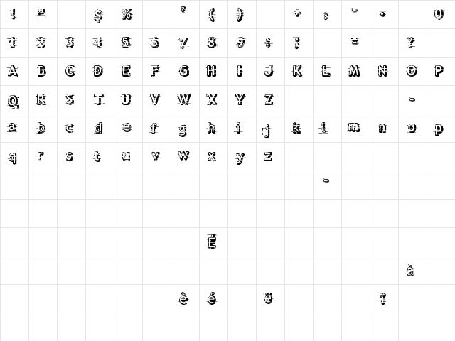 Alfred 24 Regular  glyph index