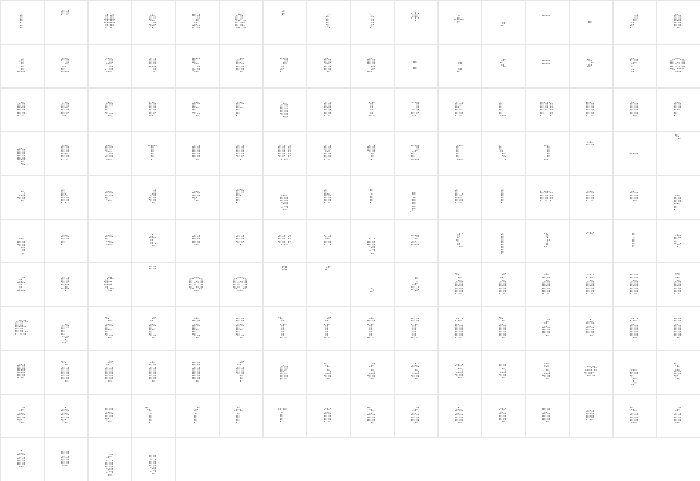 Asterix Light Regular  glyph index