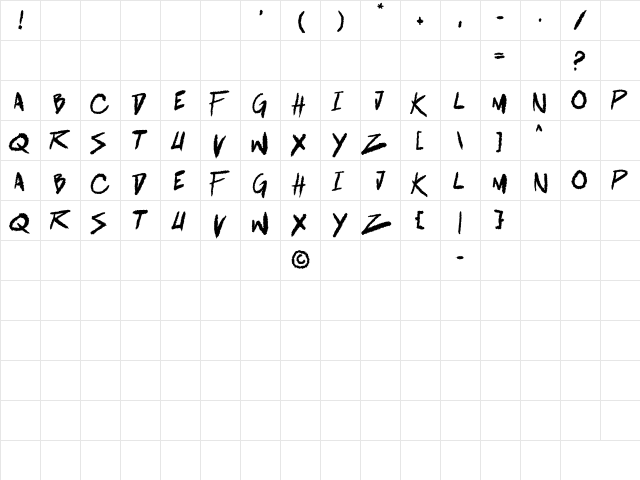 battle breath Regular  glyph index