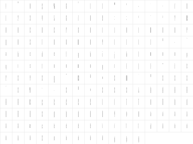 Armada ThinCompressed  glyph index