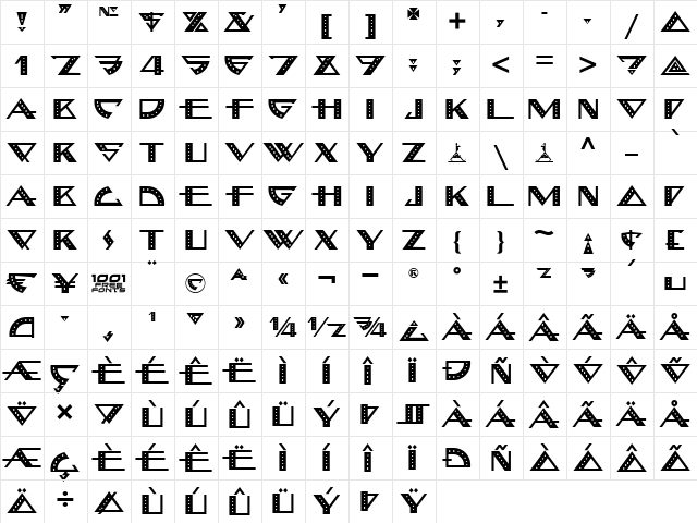 Bellhop NF Regular  glyph index