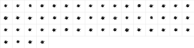 Ink Drops Regular  glyph index