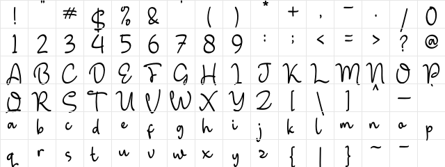 Windblow Regular  glyph index