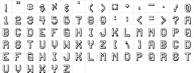 Back to 1982 Regular  glyph index