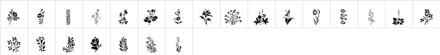 Wildflowers1 Regular  glyph index