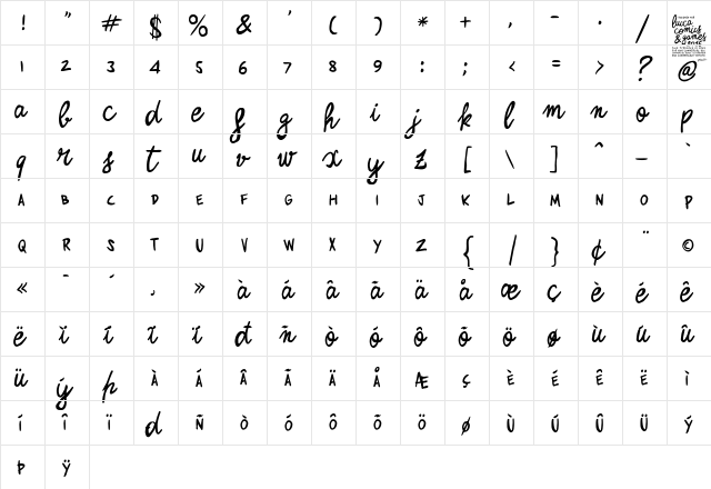 Zerocalcare Double Trouble Regular  glyph index
