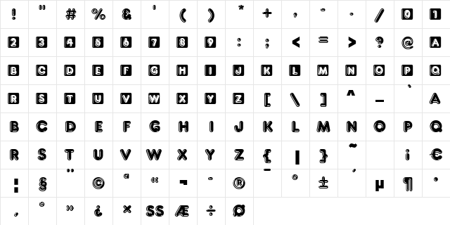 Farnham-Initials Regular  glyph index