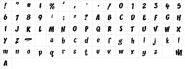 CC Zoinks Medium  glyph index