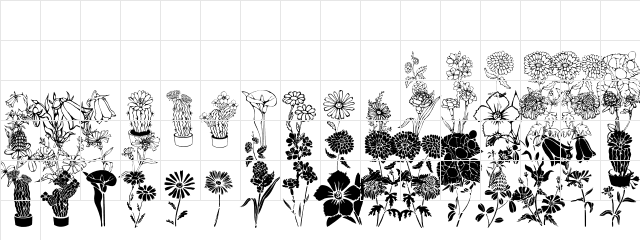 DT Flowers 1 Regular  glyph index