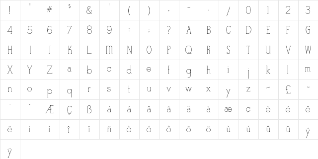 StymieStylus1 Light  glyph index