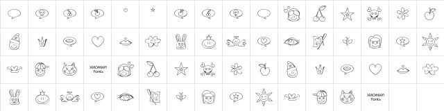 Jellodings Regular  glyph index