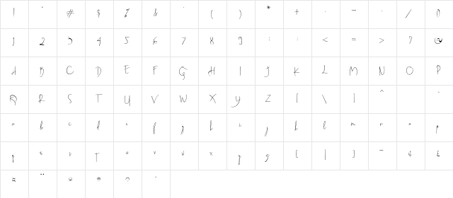 Beatrix Signature Regular  glyph index