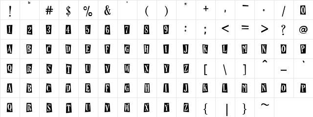 Horseshoes And Lemonade Regular  glyph index
