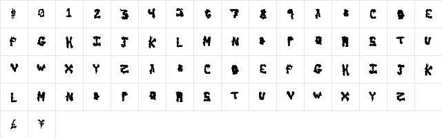 EarlyScare Regular  glyph index