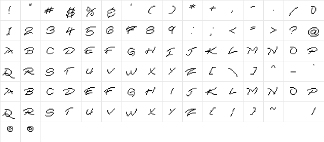 DangerousLove Medium  glyph index