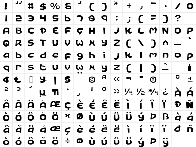 King's Ransom Light Light  glyph index