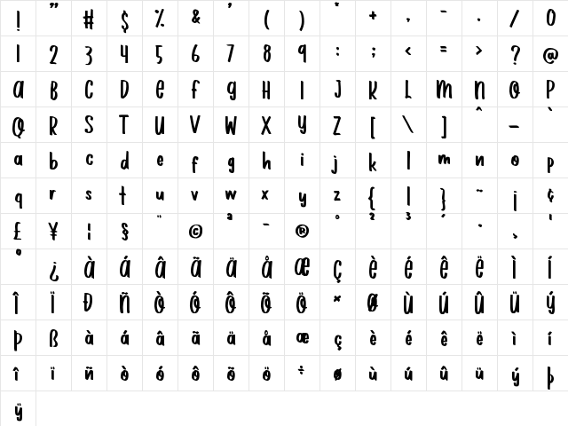 1000 Wishes Origami Regular  glyph index