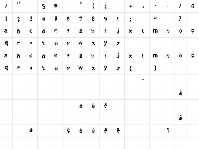 Verdy Regular  glyph index