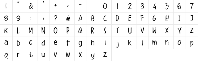 Malique Regular  glyph index