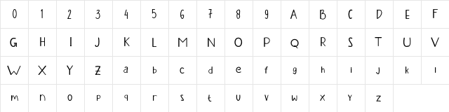 KANZALEA Bold  glyph index