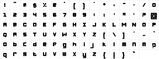 CHARRED ZARD Regular  glyph index