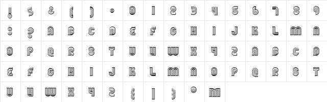 FGroove Regular  glyph index