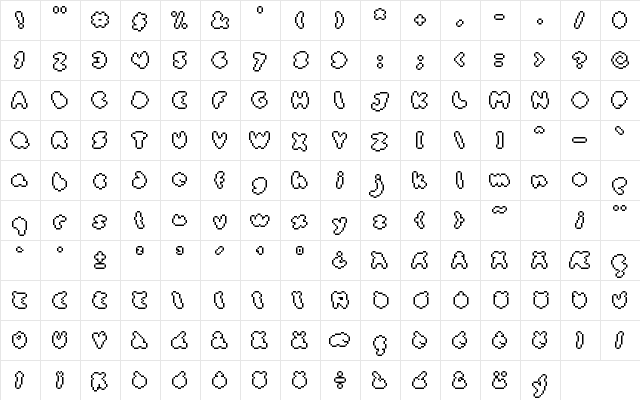 Frampoase Medium  glyph index