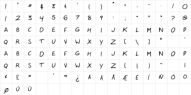 Steven Block Medium  glyph index