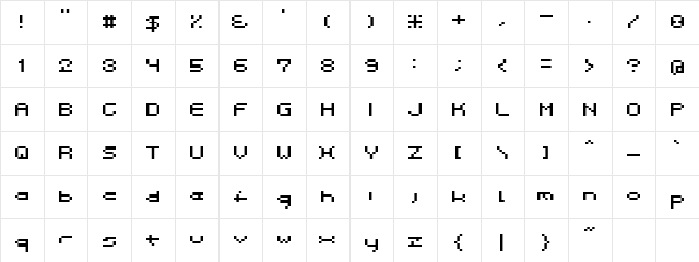 Spacebit Regular  glyph index