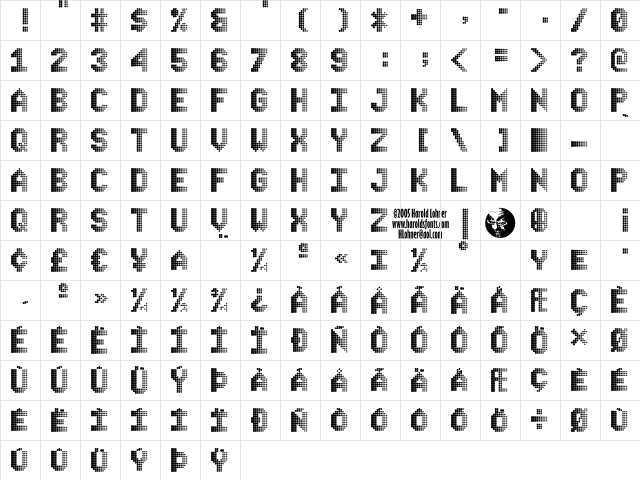 ChaserLeft Regular  glyph index