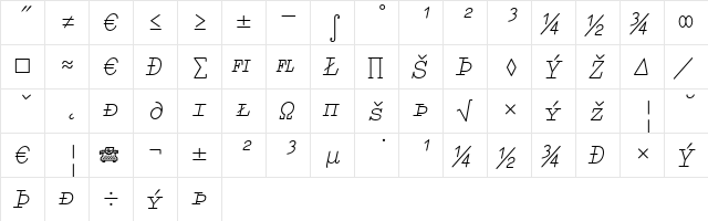 Elementa SC-Expert Italic  glyph index